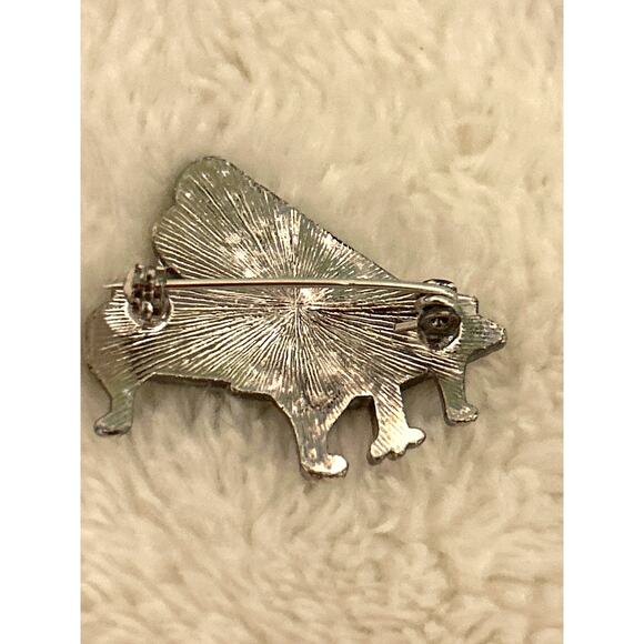 Vintage Brooch Piano Pin Stones Silver Tone - Picture 7 of 8